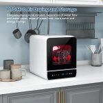 Portable Countertop Dishwasher 7 Programmes 4.8L Tank 3 Place Settings Black - Image 8