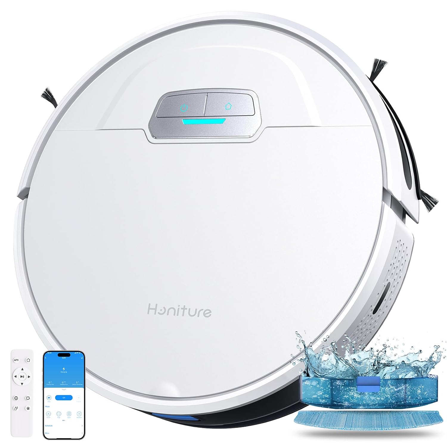 71dnzvywqEL._SL1500.jpg Robot Vacuum Cleaner 7000Pa LiDAR Navigation Auto-Empty White - Image 1