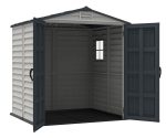 Plastic Garden Storage Shed 6 X 6 Ft Dark Grey Adobe Metal Roof - Image 7