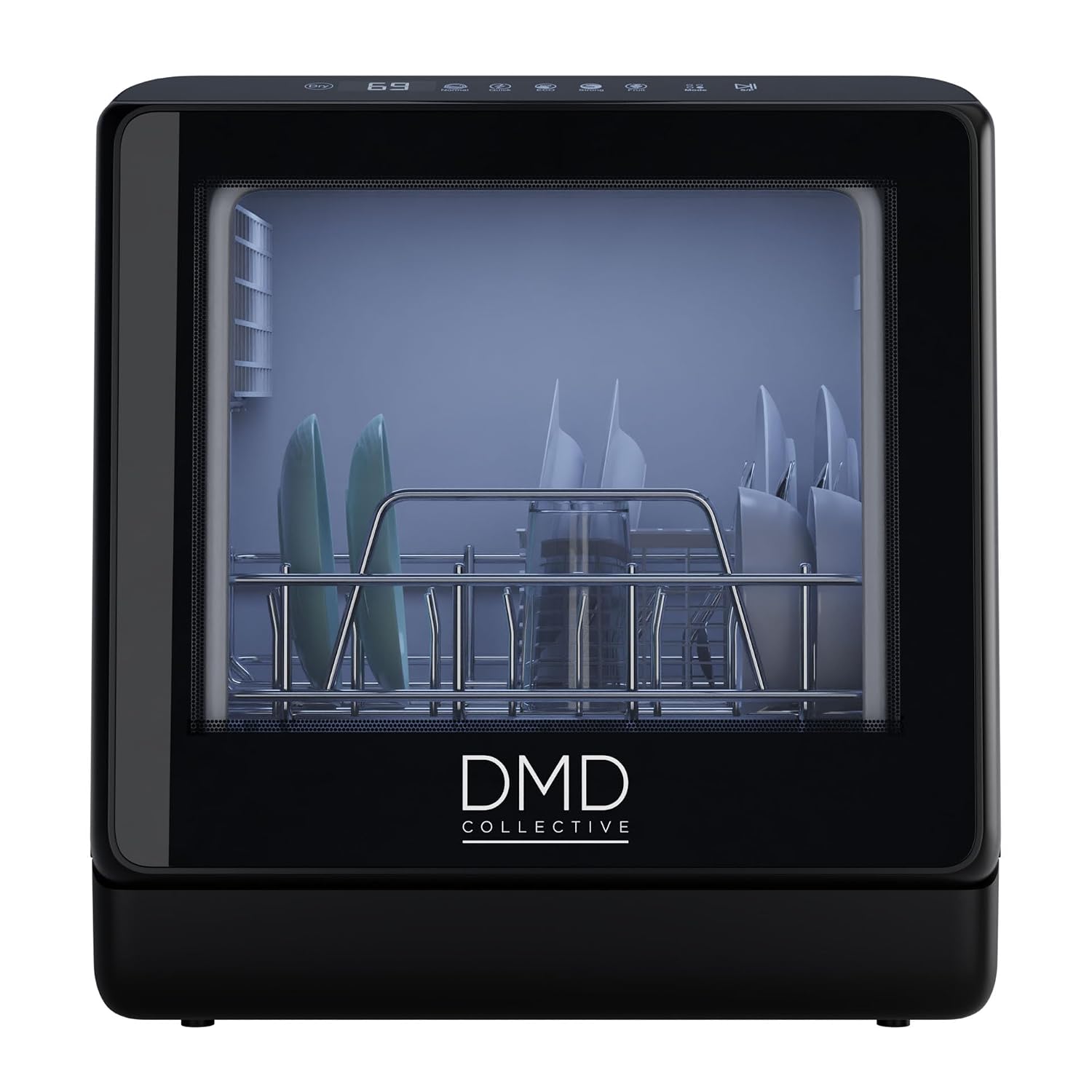 71fF6Aen8ML._SL1500.jpg Mini Countertop Dishwasher 5L Touch Control LED Display 6 Programs Black - Image 1