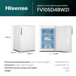 Freestanding Freezer 82L 56cm White Undercounter - Image 2