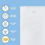 Under Counter Fridge 91L 48cm Chill Box Reversible Door White - Image 3