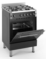 Freestanding Gas Cooker 59L 4 Burner Wok Burner Turbo Fan Stainless Steel - Image 2