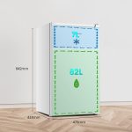 Under Counter Fridge 82L Adjustable Thermostat White Reversible Door - Image 4