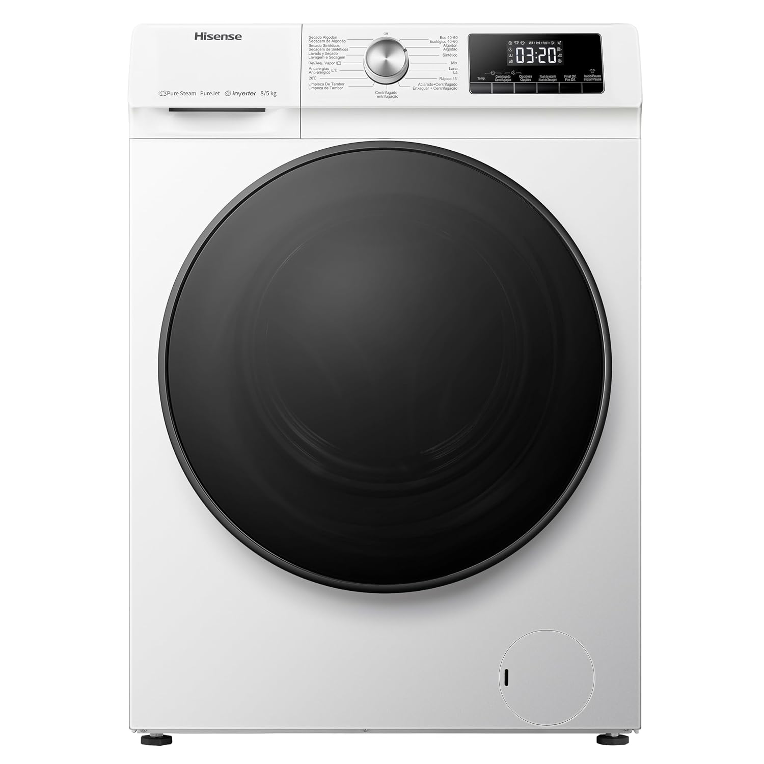 71hkMBiIjaL._SL1500.jpg Freestanding Washer Dryer 8Kg Wash 5Kg Dry 1400Rpm Pure Steam White - Image 1