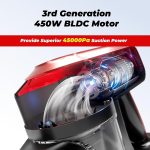 Cordless Stick Vacuum Cleaner 450W 45kPa Suction 60min Runtime Red - Image 2