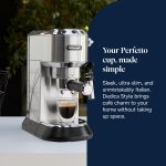 Traditional Pump Espresso Machine 15 Bar Milk Frother Silver - Image 2