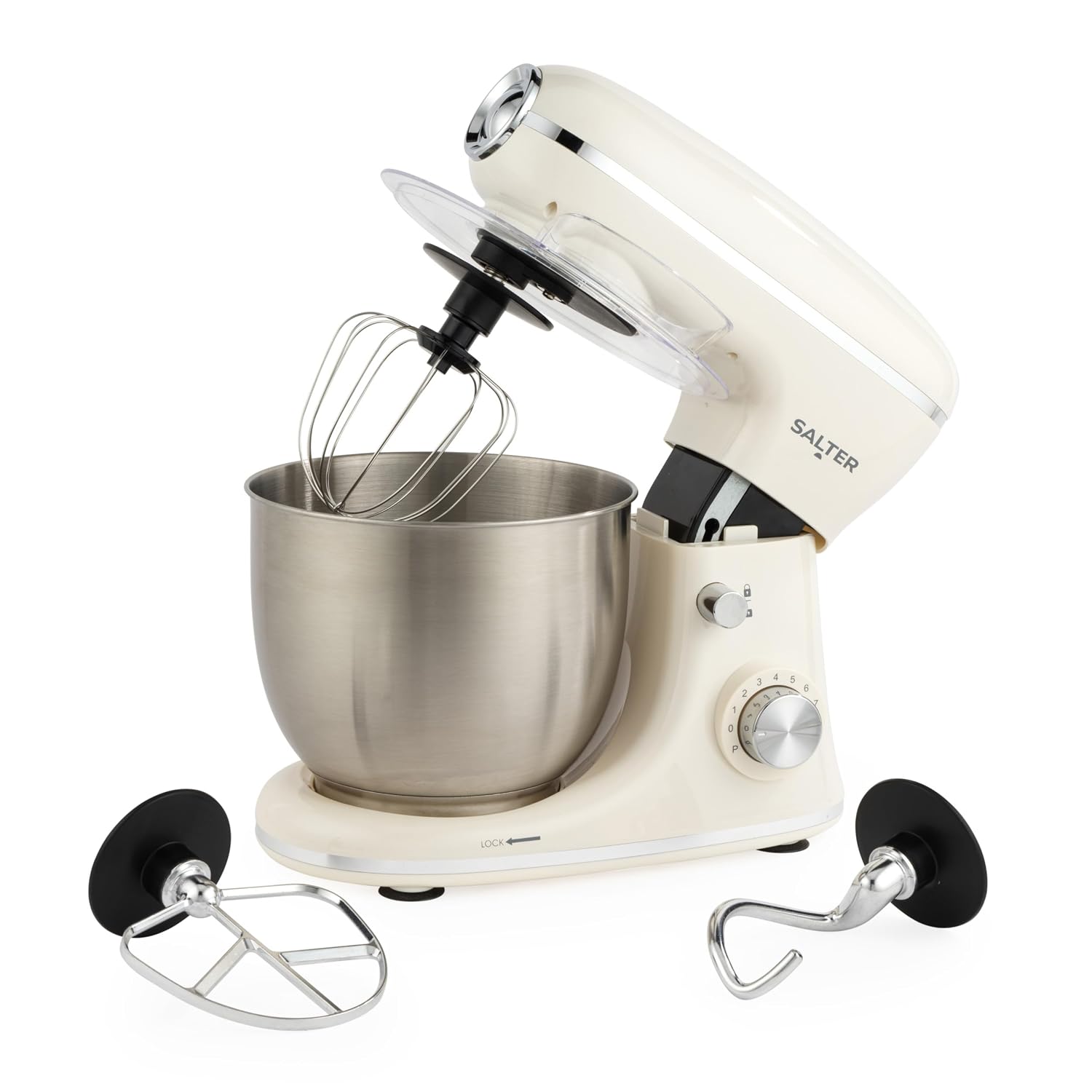 71jsYgg8AVL._SL1500.jpg Stand Mixer 5L 1300W 8 Speed Cream - Image 1