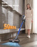 Cordless Vacuum Cleaner 600W 50kPa 65Min OLED Touch Screen Blue - Image 2