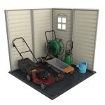 Plastic Garden Storage Shed 6 X 6 Ft Dark Grey Adobe Metal Roof - Image 4
