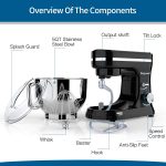 Stand Mixer 5-Quart 8-Speed 1000W Tilt-Head Black - Image 5