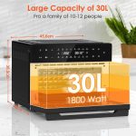 Air Fryer Oven 30L 1800W 20 Programs Rotisserie Black - Image 9