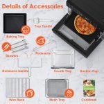 Air Fryer Oven 30L 1800W 20 Programs Rotisserie Black - Image 6