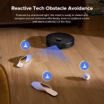 Robot Vacuum Cleaner With Mop 10000Pa Suction Dual Anti-Tangle Brushes Black - Image 5