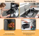 Dual Air Fryer 9L 2500W 8 Presets Digital Display Black - Image 7