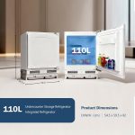 Integrated Under Counter Fridge 110L LED Light Reversible Door White - Image 3
