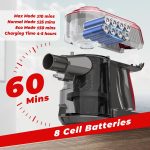 Cordless Stick Vacuum Cleaner 450W 45kPa Suction 60min Runtime Red - Image 3