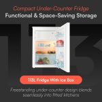Freestanding Larder Fridge 113L 55cm With Ice Box White - Image 2