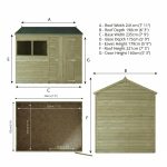 Wooden Garden Storage Shed 8 X 6 Ft Single Door Reverse Apex Roof - Image 3