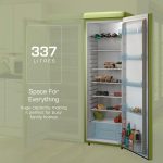 Tall Larder Fridge 337L 5 Shelves Frost Free Green - Image 4