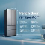 Freestanding French Door Fridge Freezer 485L Total No Frost Silver - Image 2