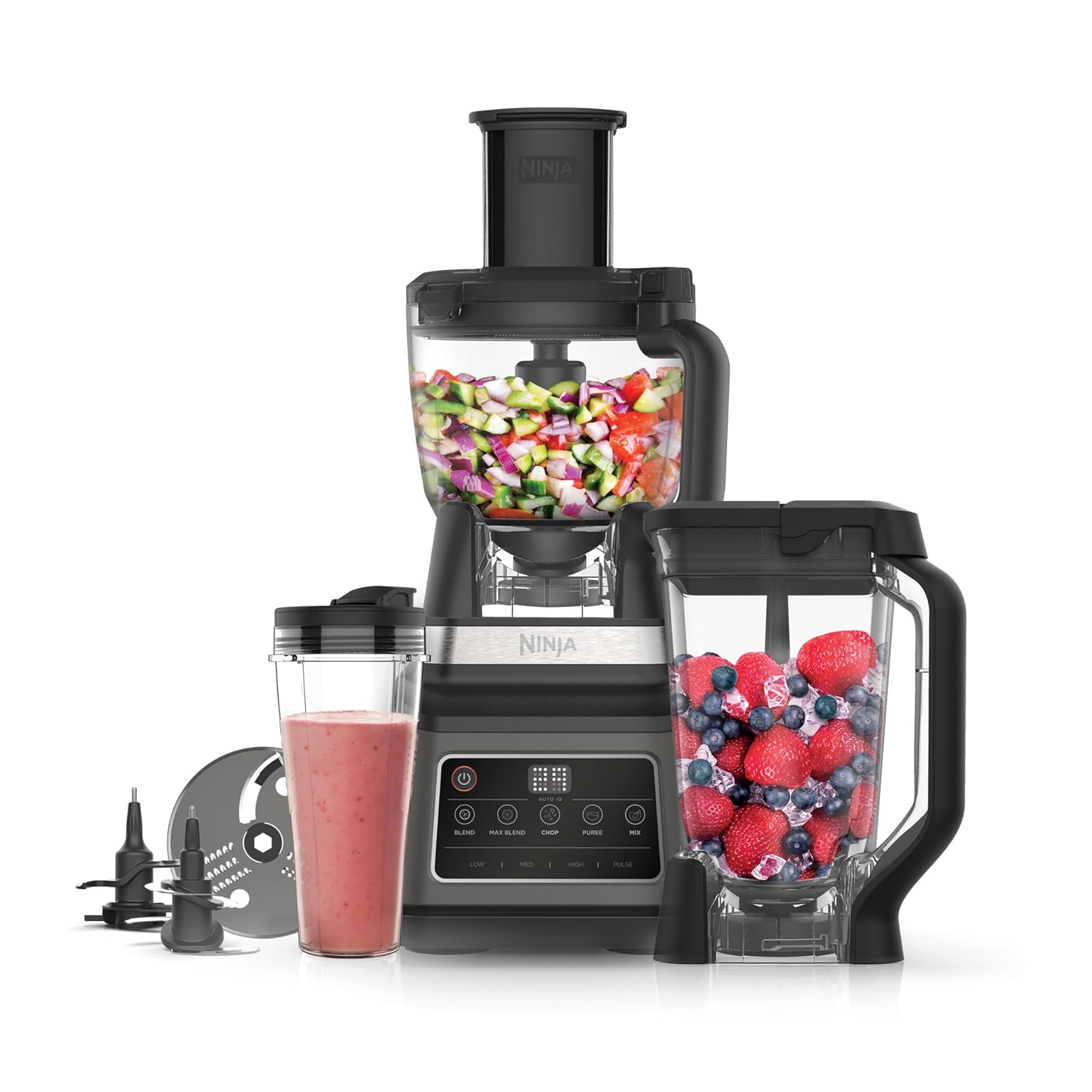 71pERNPjKTL._SL1500.jpg 3-In-1 Food Processor And Blender With 5 Automatic Programs 1.8L Black - Image 1