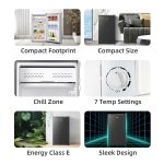 Under Counter Fridge 92L 7 Temp Settings Reversible Door Black - Image 3