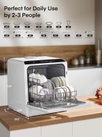 Countertop Dishwasher 5L 6 Programs Delay Start Air Dry White - Image 2