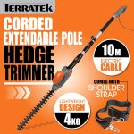 Corded Pole Hedge Trimmer 550W 2.5m Telescopic 45cm Blade 4-Position Head - Image 2