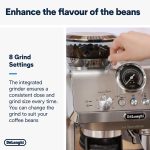 Espresso Pump Coffee Machine 1450W Cold Brew Function Milk Frother Titanium - Image 5