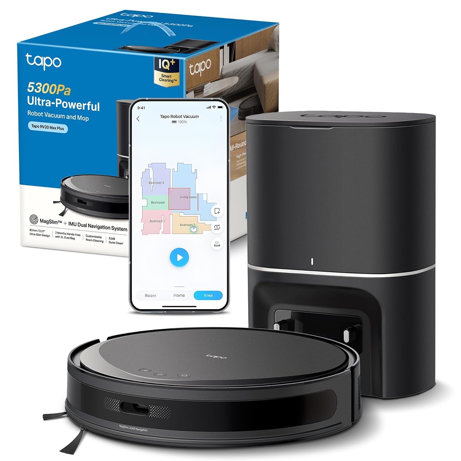 71uCj4BIc9L._SL1500.jpg Robot Vacuum And Mop 5300Pa MagSlim LiDAR Auto-Empty Dock Black - Image 1