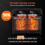 Dual Zone Air Fryer Oven 22L 2400W 10-in-1 Digital Touch Stainless Steel - Image 2