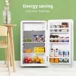 Under Counter Fridge 93L Retro Chiller Box Adjustable Thermostat White - Image 4