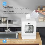 Portable Countertop Dishwasher 5L Tank 9 Programs 37cm Narrow White - Image 6