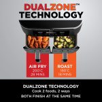 Dual Zone Digital Air Fryer 7.6L 6-in-1 Black - Image 6