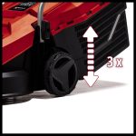 Electric Lawn Mower 32cm 1000W 30L Grass Box 3 Cutting Heights Red Black - Image 3
