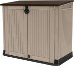 Outdoor Garden Storage Shed 845L Top And Front Opening Beige Brown