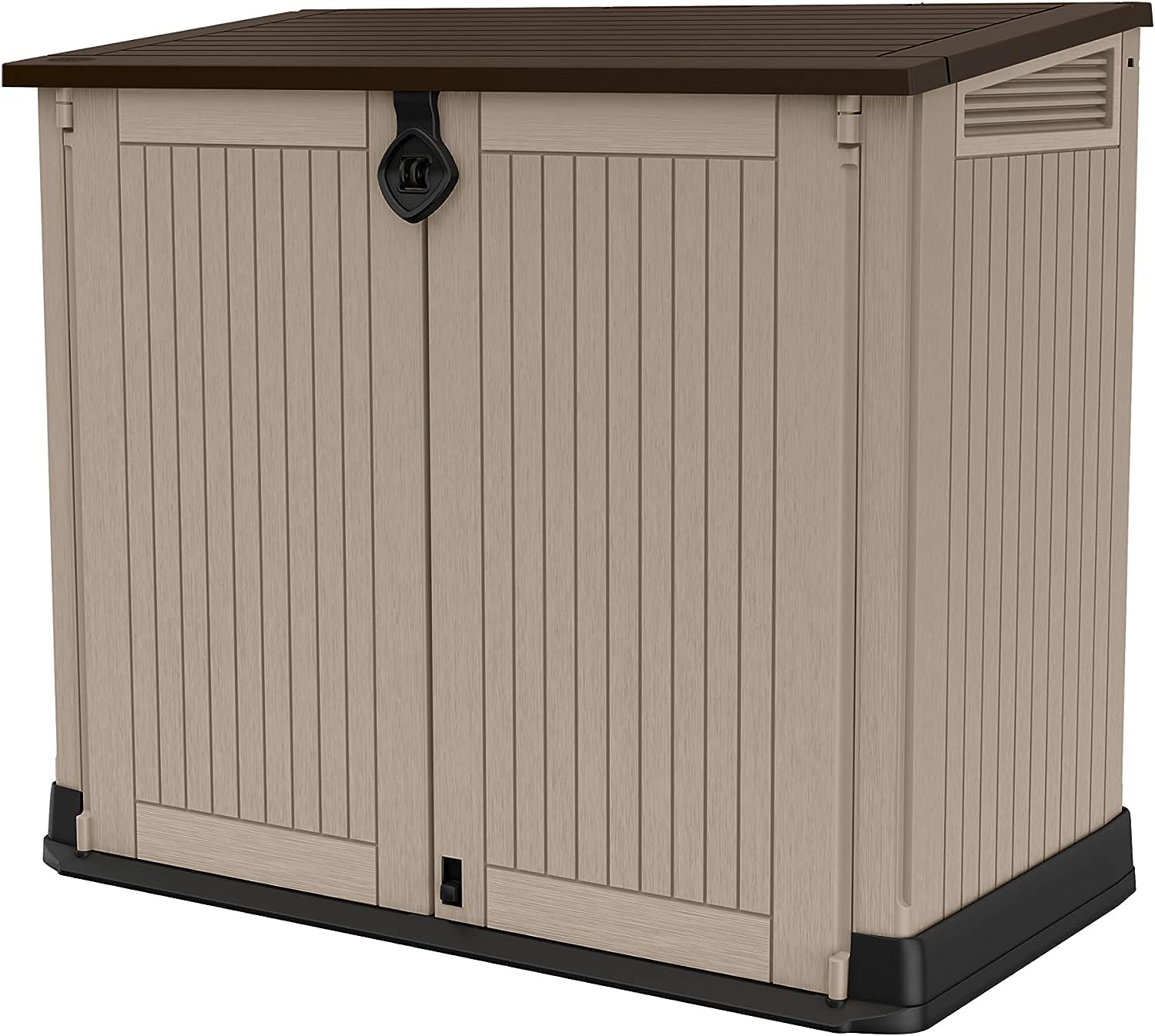 71ykgoF9jwL._SL1500.jpg Outdoor Garden Storage Shed 845L Top And Front Opening Beige Brown - Image 1