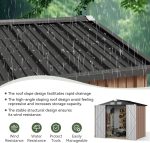 Metal Garden Storage Shed 6 X 4 Ft Brown Alloy Steel Lockable Doors - Image 3