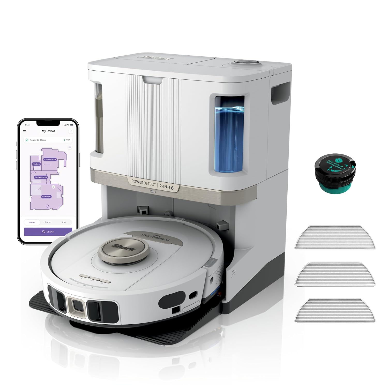 71zURz8NtrL._SL1500.jpg Robot Vacuum And Mop With Self-Emptying Base 60-Day LiDAR Navigation White - Image 1