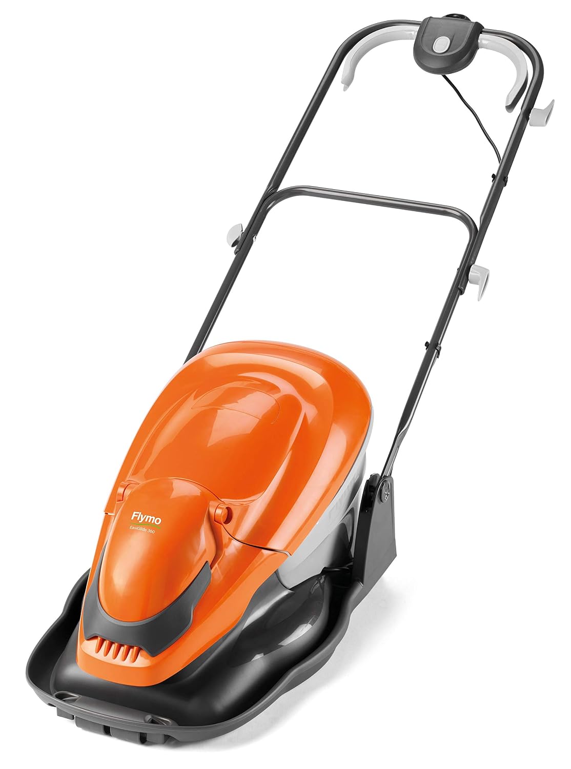 71zgVi6q7mL._SL1500.jpg Hover Lawn Mower 36cm 2000W 26L Grass Box 4 Cutting Heights Orange Grey - Image 1