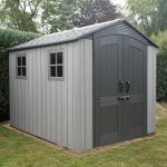 Garden Storage Shed 7 X 9.5 Ft Light Grey HDPE Steel Reinforced - Image 4