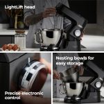 Stand Mixer 1200W Integrated Scale 5L 3.5L Bowls Black - Image 4