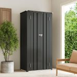 Vertical Garden Storage Shed 29.5 X 17.3 X 68.3 In Black Galvanized Steel - Image 9