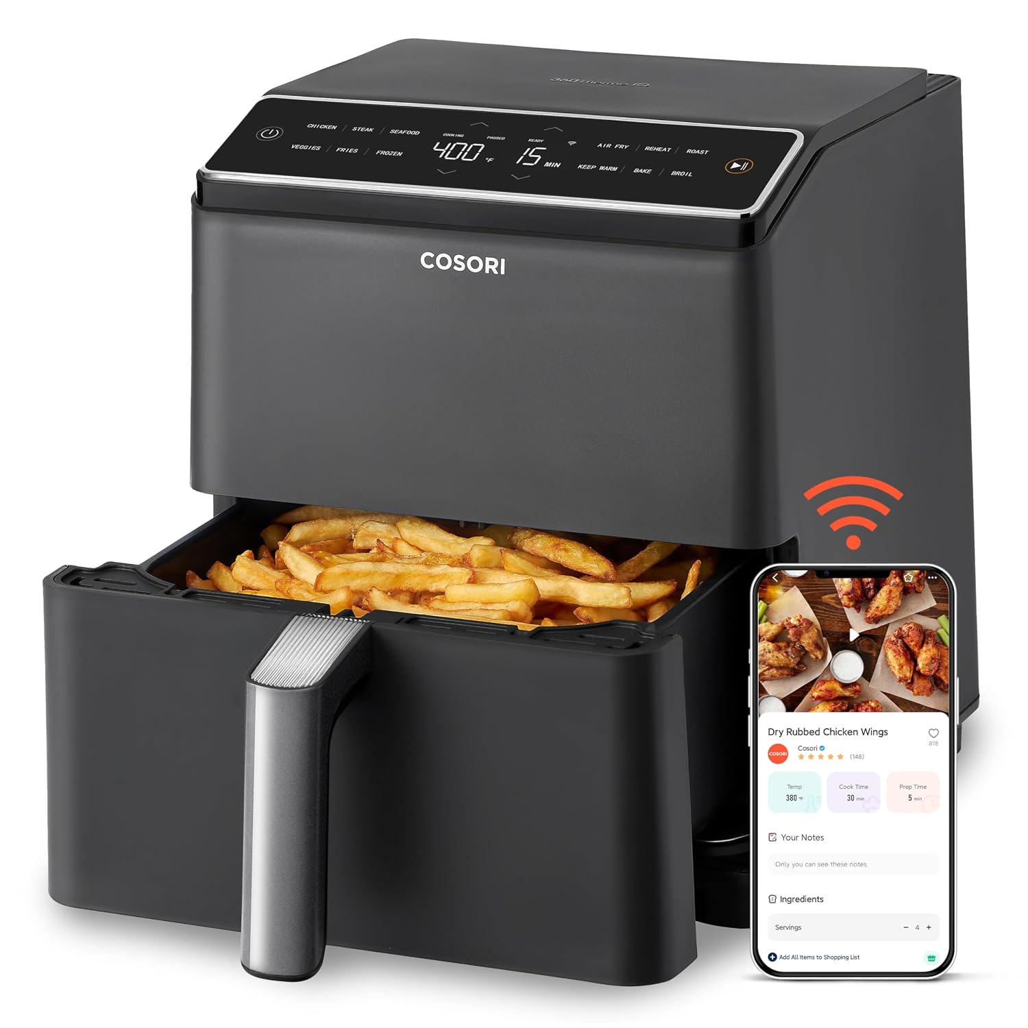 811V089bQZL._SL1500.jpg Dual Blaze Air Fryer 6.4L Top & Bottom Heating No Shaking Black - Image 1
