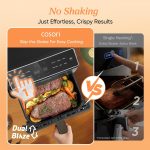 Dual Blaze Air Fryer 6.4L Top & Bottom Heating No Shaking Black - Image 4