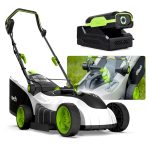Cordless Electric Lawnmower 25cm 10in 5200RPM 18V 30 Mins Runtime Grey Green White - Image 8