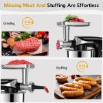 Stand Mixer 1500W 5.5L Tilt-Head 10 Speeds Stainless Steel Bowl Black - Image 3