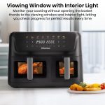 Air Fryer 11L Dual Zone 2700W Colour Touch Display 8 Functions Black - Image 6