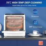 Mini Table Top Dishwasher 6 Programs Countertop Portable Dual Water Supply Baby Care Mode - Image 5
